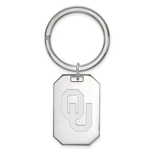 Sterling Silver Univ. of Oklahoma Logo Key Chain